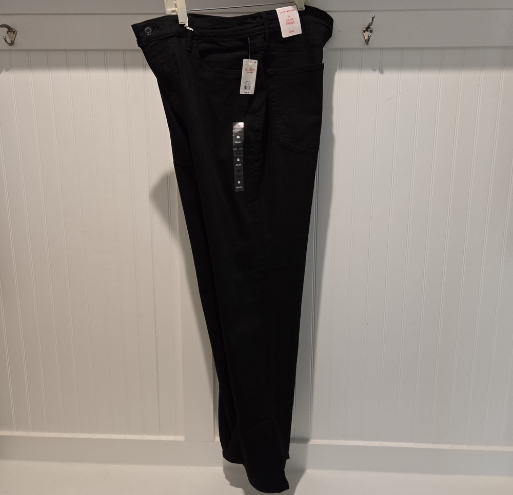 Lucky Brand Men's 410 Athletic Straight Jeans 40x34 Black Rinse NWT